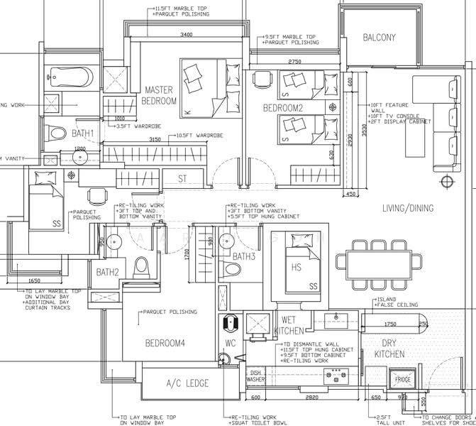 Floor plan, Kovan Melody